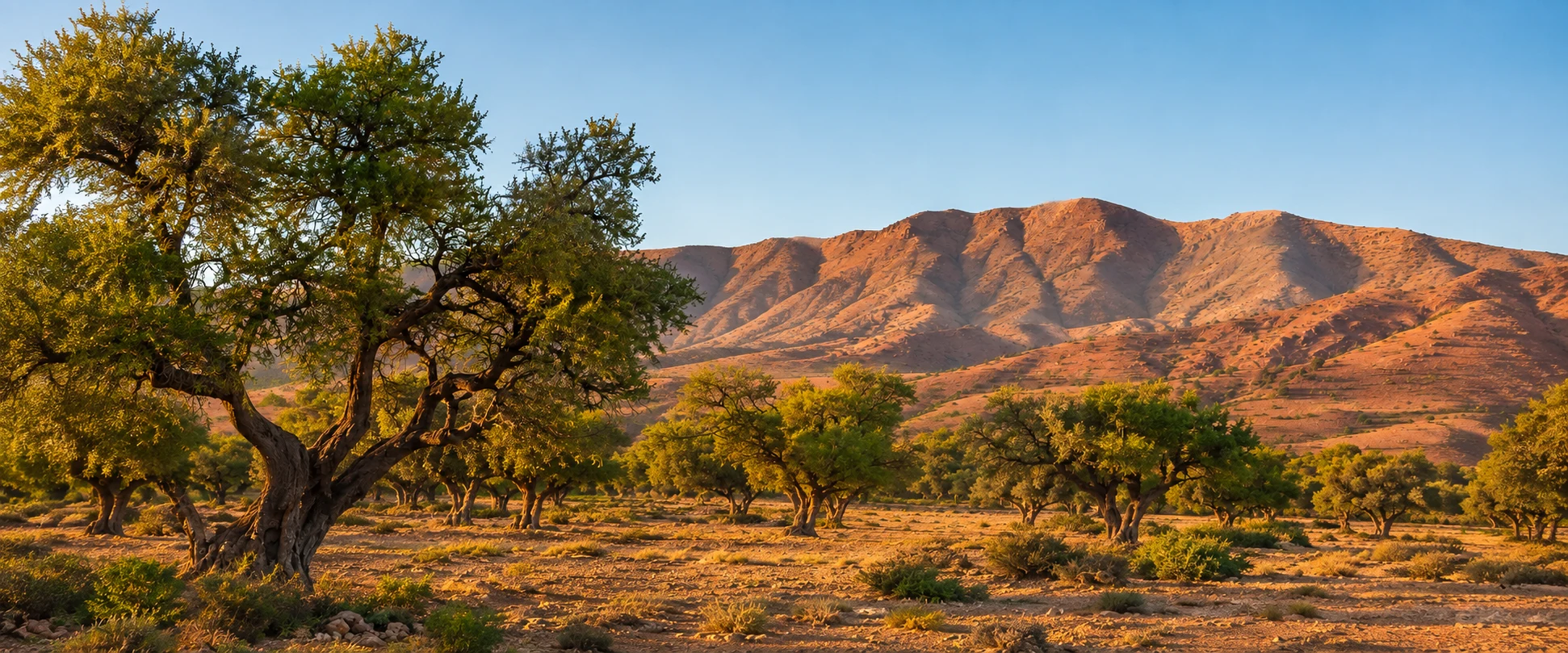 Paysage marocain avec arganiers