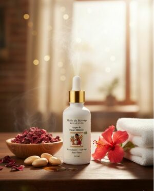 HUILE DE MASSAGE RELAXANTE  ARGAN & HIBISCUS BIO