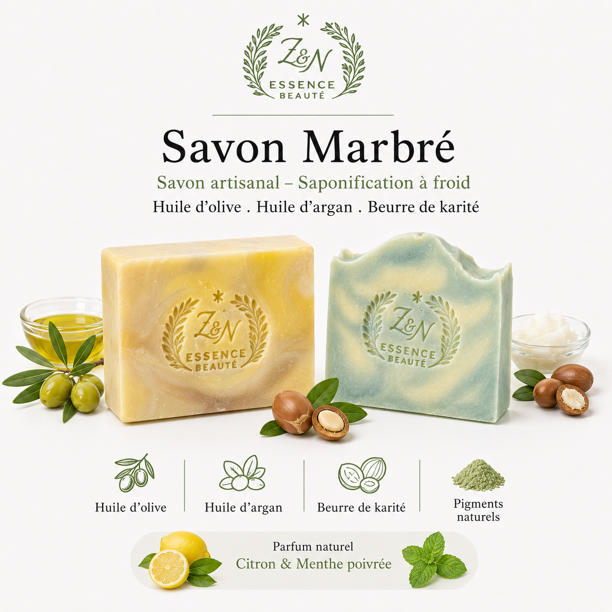 Savon marbré